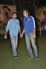 Imtiaz Ali with Ranbir Kapoor plays soccer with Armaan Jain to promote Lekar Hum Deewana Dil in Chembur, Mumbai on 17th June 2014